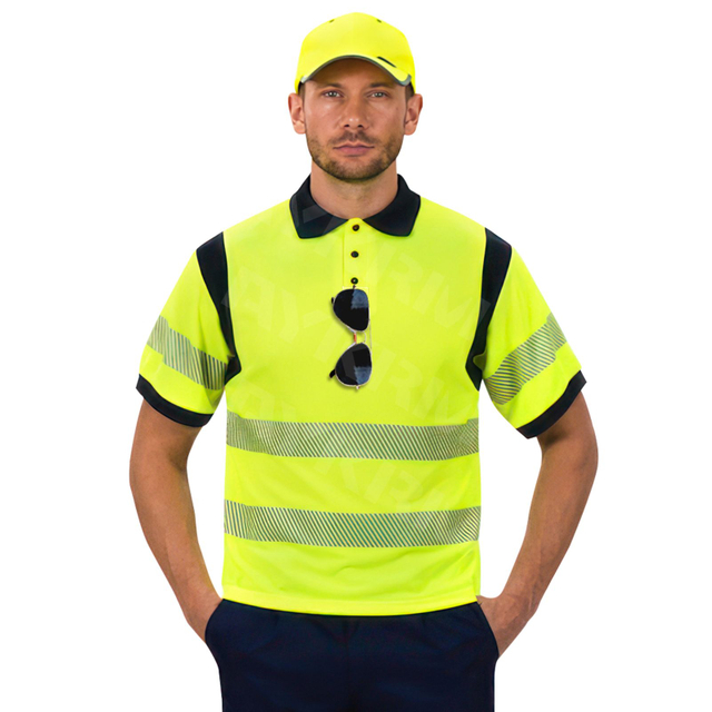 Aykrm High Vis Reflection Safety Polo Shirt, High Visibility Construction Work Kortermet skjorte (APT8-004)